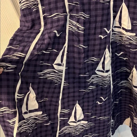 NWT Anthropologie Celadine Scallop Piped Mini Dress in Blue Motif, size XL - Picture 7 of 13